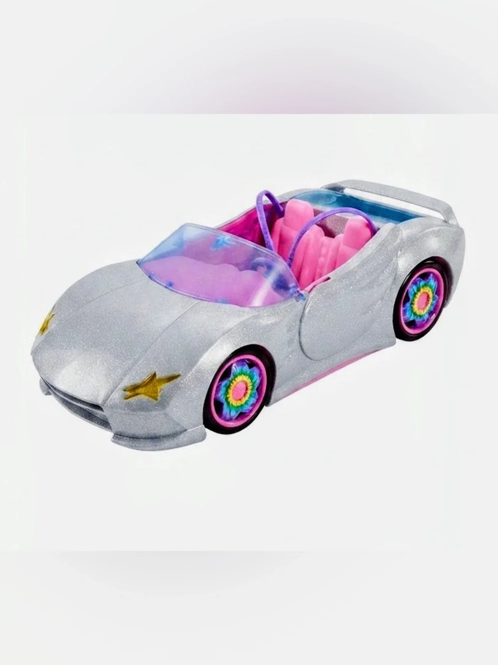 Mattel Barbie Extra Convertible Toy Car with Sparkling Exterior & Pink Interior